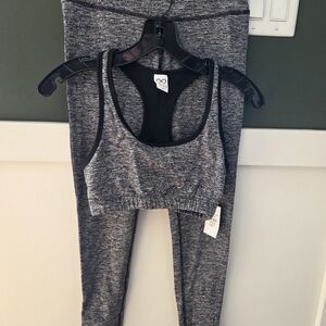 Infinite Gray Sports Bra and Leggings Set
